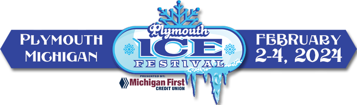 Ice sculpting performance at Plymouth MI Ice Festival 2025